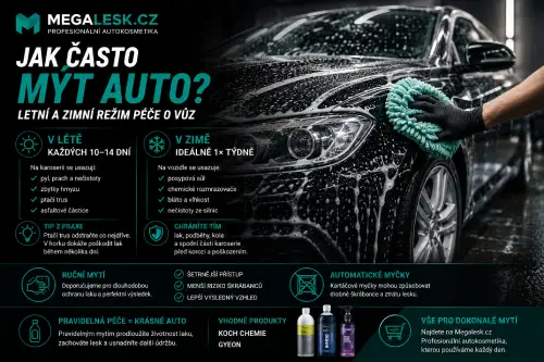 Jak často mýt auto? Letní a zimní režim péče o vůz